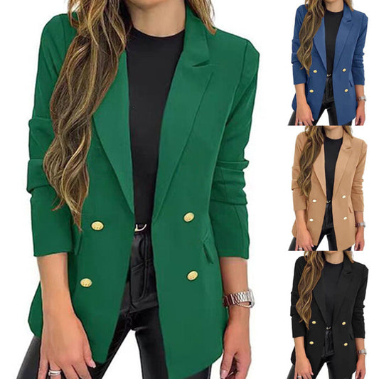 Casual Long-Sleeve Lapel-Button Autumn Coat